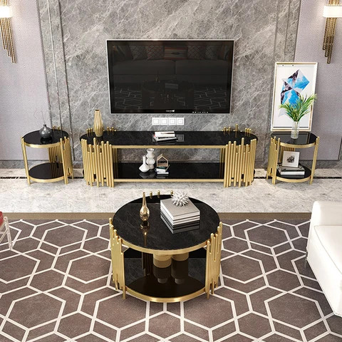 Hotel furniture glass round coffee table tv stand and coffee table set modern coffee table for living room