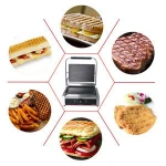 Household kitchen use 2200W Double Heads Electric Sandwich Maker Press Grill
