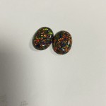 HQ Gems Oval Flatback Cabochon Gemstone Big Size 13x18mm OP32 Synthetic Black Opal Stone Price Per Grams