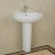 Import HUIDA self-cleaning glaze  chinese  round shape bathroom ceramic pedestal wash basin sink from China