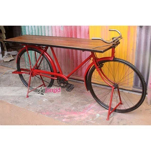 Indian Vintage Restoration Recycled Bicycle Bar Table