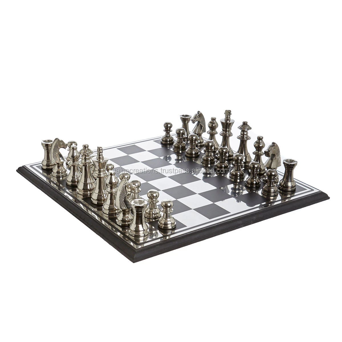Indoor Games Chess set With  Metal Players Wooden Customised Chess Set With Metal Players large chess set
