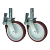 Industrial 4 5 6 8inch Heavy duty PU material Swivel scaffolding casters with brake