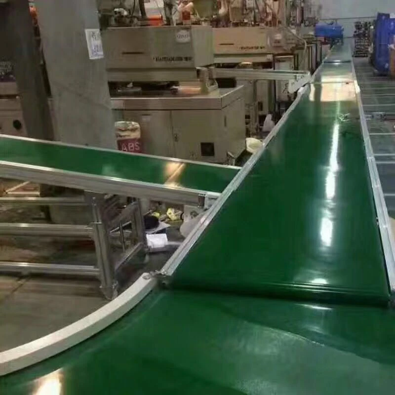 Industrial Transfer Green PVC Belt Conveyor 180 degree belt conveyor roller track for industrial assembly line assembly line