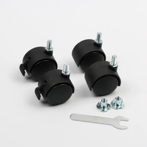 JC 1203 Black Small Rubber Office Chair Wheels Silicone Furniture Caster