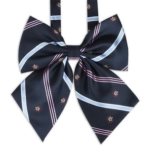 JK Bow Tie Striped Solid Uniform Collar Butterfly Cravat Japanese High School Girls Students Pretty Chic Free of Tying a Knot