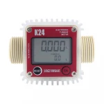K24 LCD Turbine Digital Diesel Fuel Flow Meter for Chemicals Water Sea Adjust Liquid Flow Meter Random Color