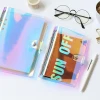 Kawaii office school stationery production supplies notebook paper folder file holder A5 laser PVC cover 6 ring binder