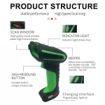 Kebo SK-6100 Wireless handheld image scanner qr 1d 2d bar code reader barcode scanner with memory stock