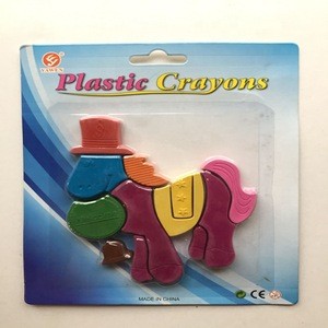 kids 3D Horse shaped  plastic crayon for school kids