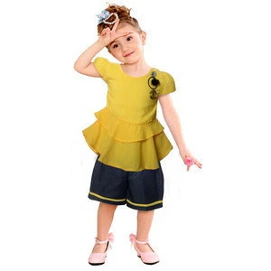 kids clothes with girls pants and girls clothing set use Chiffon and Jeans Size 1-4 Years