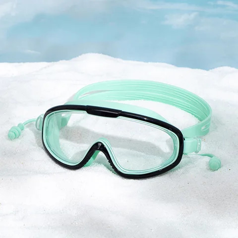 Kids Big Frame Swim Goggles w/ Earplugs