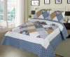 King 3pcs Bedspread Water Wash Patchwork 100% Patchwork Printed Quilt