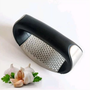 Kitchen Gadgets  Stainless Steel Garlic Press With Silicone Peeler And Cleaning Brush