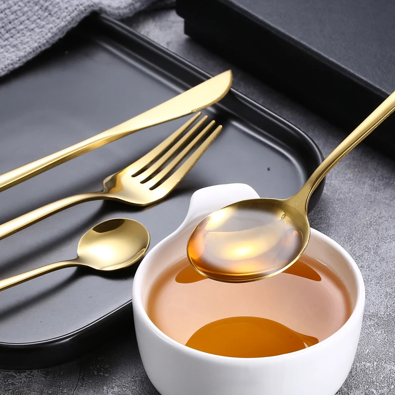 Knife Spoon Fork Set Gold Cutlery 24pcs Stainless Steel Flatware Sets Cutlery Set 24pcs