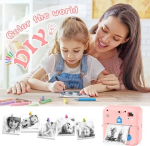 KX012 Instant Photo Print Camera For Kids Thermal Label Printer Digital Toy Camera For Child Girl Birthday Gift