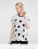 KY Soft-touch jersey Round neckline Spot print Relaxed fit maternity clothing Top in Polka Dot with Contrast Binding