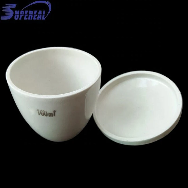 Laboratory 25ml medium form porcelain crucible with lid