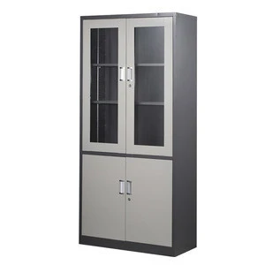 Laboratory medical equipments glass door metal storage cabinet