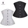 lace up jacquard brocade waist shapewear under bust women slimming corset 6XL steel bone