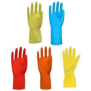 100% latex household rubber cleaning gloves household cleaning latex gloves yellow pink orange red color household  gloves