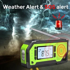 Lcd Display Dynamo Solar Am Fm Wb Signal Noaa Weather Radios With Tone Alert