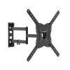 Lcd tv wall mount with 400*400mm vesa, 180 degrees swivel single arm tv wall mount bracket, up to 77LBS, articulating tv mount