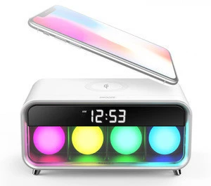 LED Digital Night Light Wireless Phone Charger With Alarm Clock