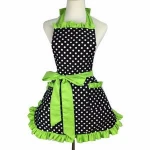 Lovely Sweetheart Red Retro Kitchen Aprons Woman Girl Cotton Polka Dot Cooking Salon Pinafore Vintage Apron Dress Christmas