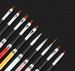 luxury 10pc nail art UV gel pen set acrylic painting brush nail art tools