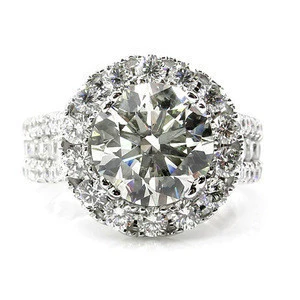 Luxury Full Crystal Diamond Shining Wedding Rings For Women B2368