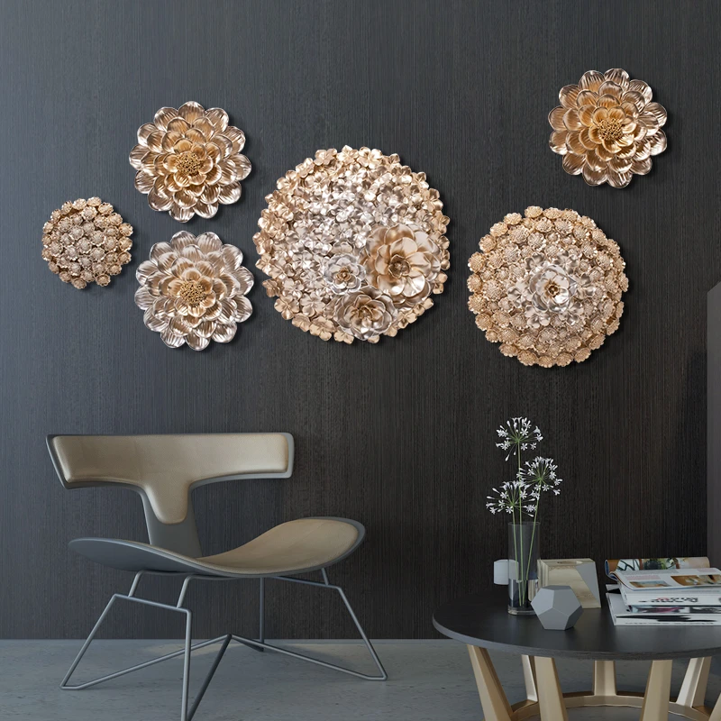 Luxury Interior Design Home Decorations DIY 3d Art Hanging Flower Resin Home Wall Decor