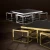 Import Luxury Nordic Quadrate Table 5pcs Set Stainless Steel Frame Tempered Glass Top Coffee Table Set from China
