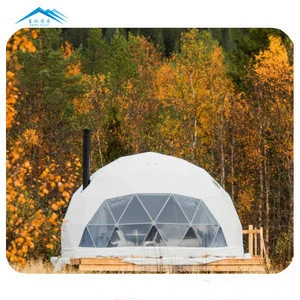 Luxury Transparent Large Party Event Yurt with glassdoor ,  Big Geodesic Dome Tent For Camping