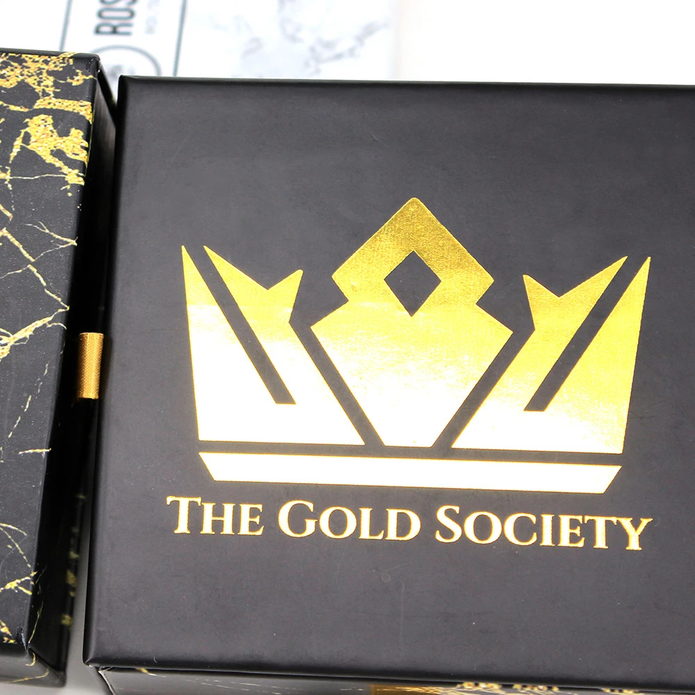 Luxury Unique Black Drawer Custom Gold Foil Logo Bracelet Earring Jewelry Boxes Packaging