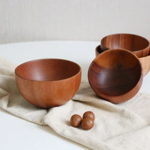 luxury wood Bowl for Rice Noodle Soup Snack