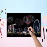 Magic Rainbow Scratch Art Set Creative Scratch Painting Paper
