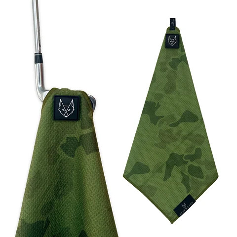 Magnetic microfiber golf towel custom logo printed golf towel with loop attachment for golf bags