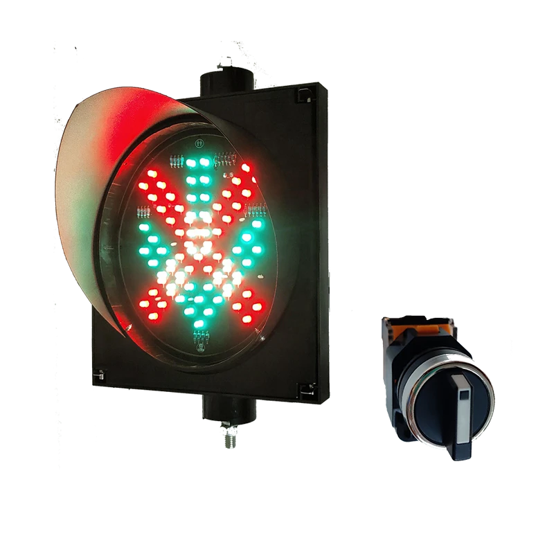 manual control   200mm LED Traffic Light Red Cross Green Arrow LED Traffic Signals with switch