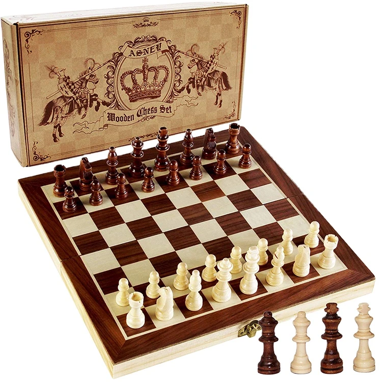 Manufacturer direct selling 15" wooden international chess pieces set for sale