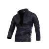 Mens Leather Zipper Locomotive Leather Jacket Collar Leisure Jacket