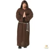 Mens monk costume medieval priest fancy dress hooded robe halloween religious costume AGM2940