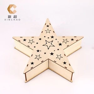 Merry Christmas Decoration Supplies Novelty Light  Wooden Home Christmas Tree Ornament
