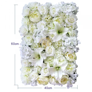MHJ9 Stage Background Pink Cloth Artificial Silk Hydrangea Roses Lily White Flowers Wall Wedding Decor Artificial