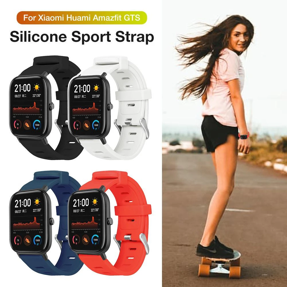 Mi Band Silicone Strap for Huami Amazfit GTS Flat Head Monochrome Smart Watch Band for Xiaomi Huami Amazfit GTS Wrist Strap