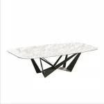 Mid Century Home Furniture Hotel Marble Round Adjustable Top Table Set Restaurant Used Dining Room Table