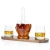 Import Middle Finger Wooden Base Crystal Whiskey Glass Decanter Gift Set from China