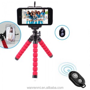 Mini Flexible Tripod and Smart Bluetooth Self Timer Shutter Release Camera Remote Controller for Phone