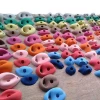 Mixed colors rock climbing holds for indoor wall climbing