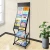 Import Modern and Luxury 7 Layers White and Black Metal Floor Standing Brochure Display Rack for grocery from China